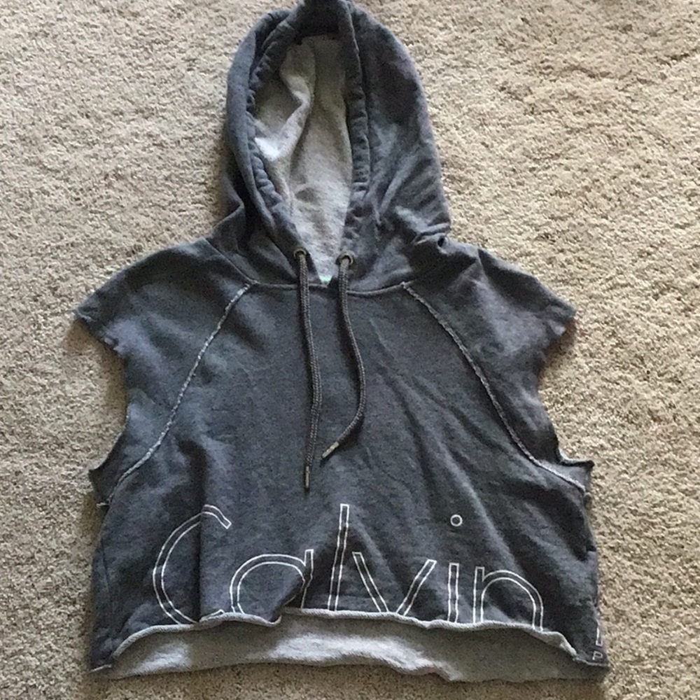 Calvin Klein cropped sleeveless hoodie
